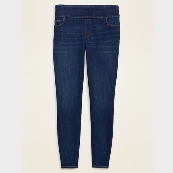 NEW NWT OLD NAVY Plus Size High Waisted Rockstar Pull On Jeggings Dark Jeans 24 - Picture 4 of 16